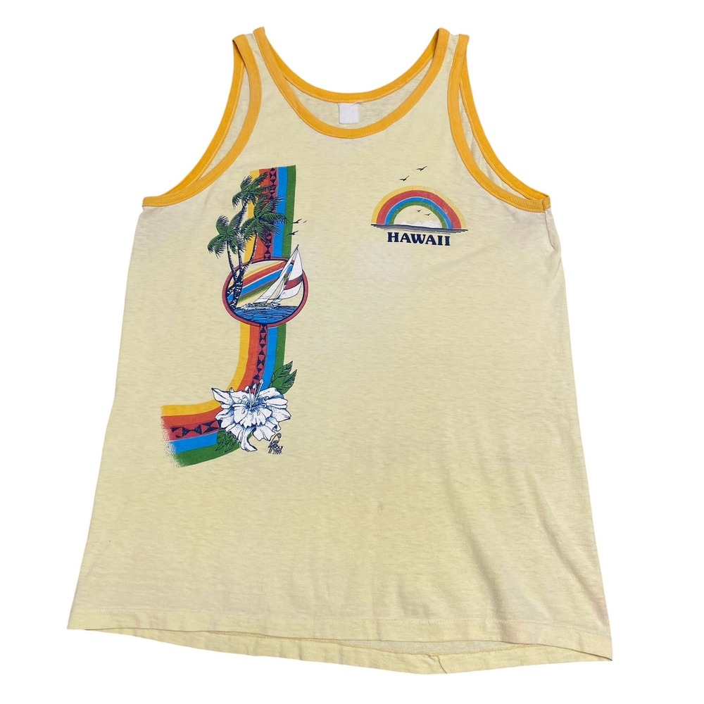 Vintage Hawaii Rainbow Ringer Tank Top